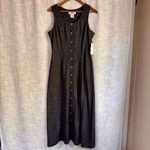 Vintage Deadstock Clues NWT Wool Blend Button Front Jumper Maxi Dress Size 8